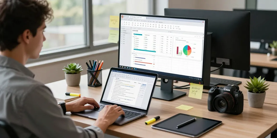 在现代办公室环境中,专业人士使用WPS Office进行数据分析的动态场景。